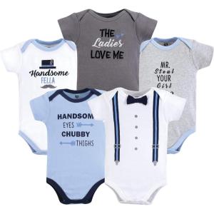 image:imageHudson Baby Unisex Baby Cotton Bodysuits 5packHandsome Fella