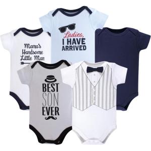 image:imageHudson Baby Unisex Baby Cotton Bodysuits 5packHandsome Little Man