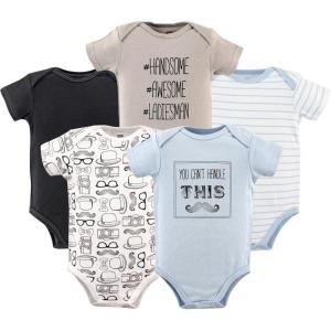 image:imageHudson Baby Unisex Baby Cotton Bodysuits 5packMustache