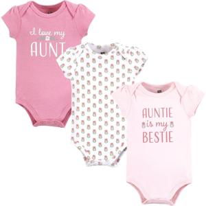 image:imageHudson Baby Unisex Baby Cotton Bodysuits Auntie Bestie 03 Months