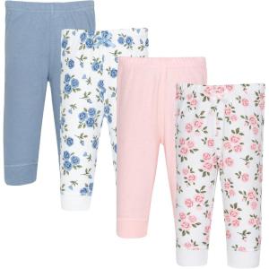 image:imageHudson Baby Unisex Cotton Pants and LeggingsPink and Blue Roses