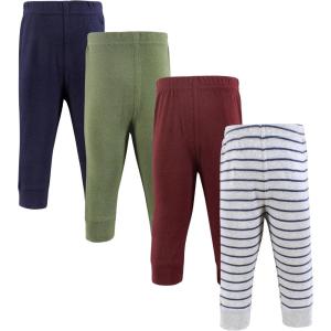 image:imageHudson Baby Unisex Cotton Pants and LeggingsStripe Burgundy Olive