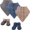 image:imageHudson Baby 5pc Bib and Sock Set Black Bear 09 Months