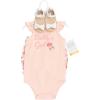 image:imageHudson Baby Unisex Baby Cotton Bodysuit Shorts and Shoe SetCoral Floral