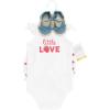 image:imageHudson Baby Unisex Baby Cotton Bodysuit Shorts and Shoe SetHot Pink Strawberry Love