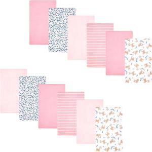 image:imageHudson Baby Unisex Baby Cotton Polyester Flannel Burp Cloths Bundle 12PackLoves Me Deerly