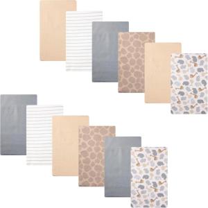 image:imageHudson Baby Unisex Baby Cotton Polyester Flannel Burp Cloths Bundle 12PackSafari Friends 12pack