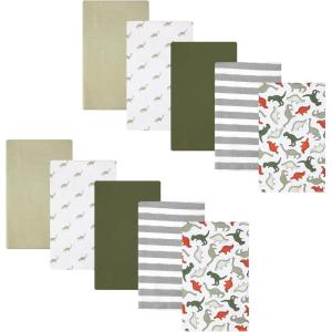 image:imageHudson Baby Unisex Baby Cotton Polyester Flannel Burp ClothsMulti Color Dino 10pack