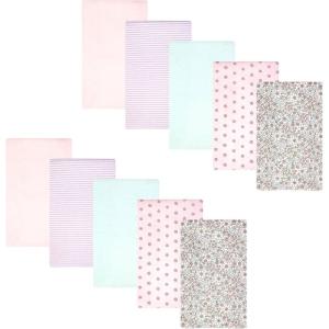 image:imageHudson Baby Unisex Baby Cotton Polyester Flannel Burp ClothsOutline Floral Soft Pink 10pack