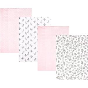 image:imageHudson Baby Unisex Baby Cotton Polyester Flannel Burp ClothsPink Primrose 4pack