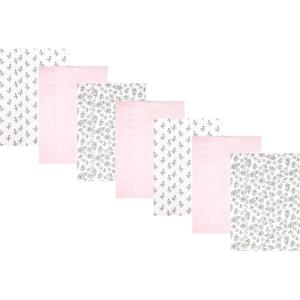 image:imageHudson Baby Unisex Baby Cotton Polyester Flannel Burp ClothsPink Primrose 7pack