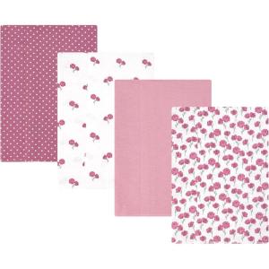 image:imageHudson Baby Unisex Baby Cotton Polyester Flannel Burp ClothsWild Rose Floral 4pack