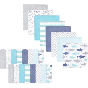 image:imageHudson Baby Unisex Baby Rayon from Bamboo Washcloth Bundle Sea Shells One SizeSharks