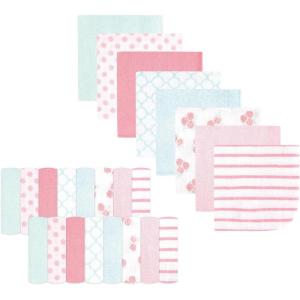 image:imageHudson Baby Unisex Baby Rayon from Bamboo Washcloth Bundle Sea Shells One SizeSoft Pink Roses