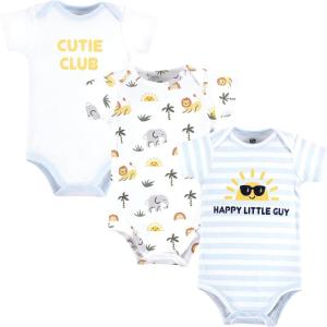 image:imageHudson Baby Infant Boy Cotton Bodysuits Happy Little Guy 03 Months