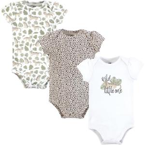 image:imageHudson Baby Infant Girls Cotton Bodysuits 3Pack Wild Cheetah 1218 Months