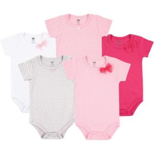 image:imageHudson Baby Unisex Baby Cotton Bodysuits 5 PieceBasic Bow