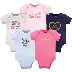 image:imageHudson Baby Unisex Baby Cotton Bodysuits 5 PieceBe Kind Blue