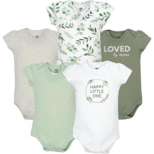 image:imageHudson Baby Unisex Baby Cotton Bodysuits 5 PieceEucalyptus