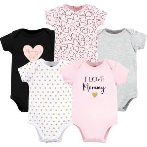 image:imageHudson Baby Unisex Baby Cotton Bodysuits 5 PieceGirl Mommy