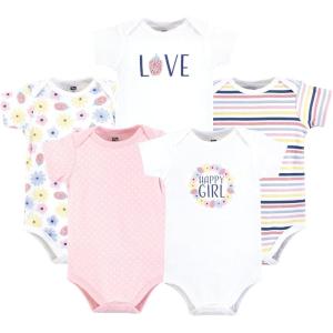 image:imageHudson Baby Unisex Baby Cotton Bodysuits 5 PieceHappy Girl