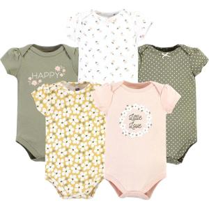 image:imageHudson Baby Unisex Baby Cotton Bodysuits 5 PieceSage Floral Wreath