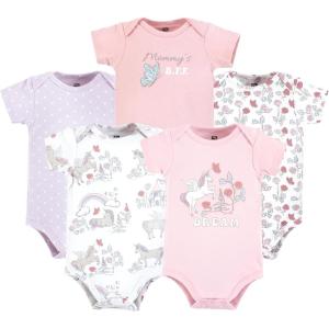 image:imageHudson Baby Unisex Baby Cotton Bodysuits 5 PieceUnicorn Dream World
