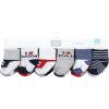 image:imageHudson Baby Baby 8pack Cotton Rich Newborn and Terry SocksMom Dad Boy Navy Red