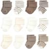 image:imageHudson Baby Baby 8pack Cotton Rich Newborn and Terry SocksBeige Stripe 12 Pack