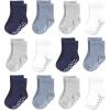 image:imageHudson Baby Baby 8pack Cotton Rich Newborn and Terry SocksBlue Gray Basic
