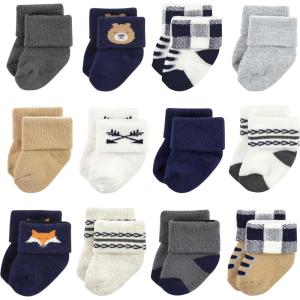 image:imageHudson Baby Baby 8pack Cotton Rich Newborn and Terry SocksBlue Forest