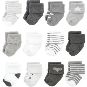 image:imageHudson Baby Baby 8pack Cotton Rich Newborn and Terry SocksModern Elephant