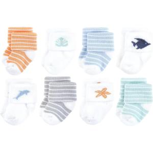 image:imageHudson Baby Baby 8pack Cotton Rich Newborn and Terry SocksStarfish