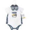 image:imageHudson Baby Unisex Baby Cotton Bodysuit Shorts and Shoe SetBlue Construction Truck