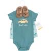 image:imageHudson Baby Unisex Baby Cotton Bodysuit Shorts and Shoe SetSurf Car Local Cutie