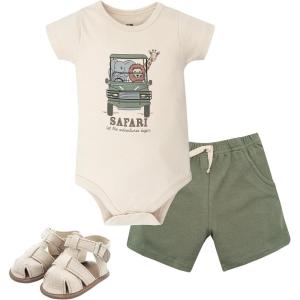 image:imageHudson Baby Unisex Baby Cotton Bodysuit Shorts and Shoe SetGoing on Safari