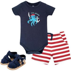 image:imageHudson Baby Unisex Baby Cotton Bodysuit Shorts and Shoe SetPirate Octopus