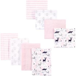 image:imageHudson Baby Unisex Baby Cotton Flannel Burp Cloths and Receiving Blankets 8Piece Hedgehog One SizeLinocut Woodland Girl