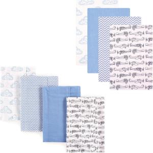 image:imageHudson Baby Unisex Baby Cotton Flannel Burp Cloths and Receiving Blankets 8Piece Hedgehog One SizePaper Airplane
