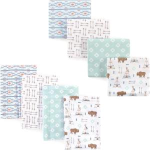 image:imageHudson Baby Unisex Baby Cotton Flannel Burp Cloths and Receiving Blankets 8Piece Hedgehog One SizeTeepee