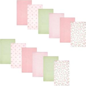 image:imageHudson Baby Unisex Baby Cotton Polyester Flannel Burp Cloths Bundle 12PackSweet Little Floral