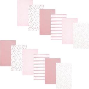 image:imageHudson Baby Unisex Baby Cotton Polyester Flannel Burp Cloths Bundle 12PackWispy Wild Flower Bunny