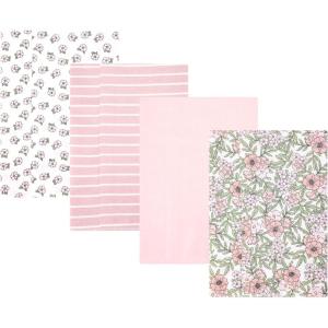 image:imageHudson Baby Unisex Baby Cotton Polyester Flannel Burp ClothsSoft Pink Floral 4pack