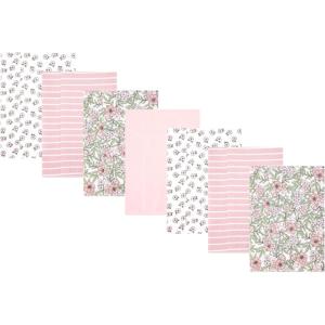 image:imageHudson Baby Unisex Baby Cotton Polyester Flannel Burp ClothsSoft Pink Floral 7pack