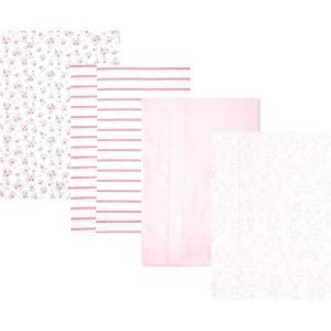 image:imageHudson Baby Unisex Baby Cotton Polyester Flannel Burp ClothsWispy Wild Flower Bunny 4pack