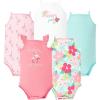 image:imageHudson Baby Unisex Baby Cotton Sleeveless Bodysuits 5PackTropical Flamingo