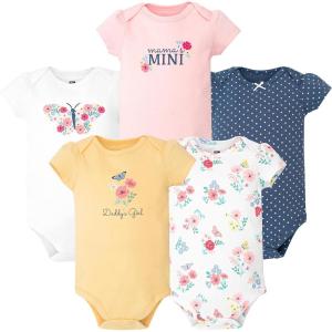 image:imageHudson Baby Infant Girls Cotton Bodysuits 5PackButterfly Floral