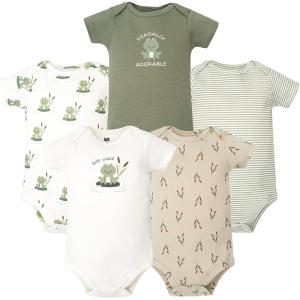 image:imageHudson Baby Unisex Baby Cotton Bodysuits 5PackFrog Pond