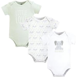 image:imageHudson Baby Unisex Baby Cotton Bodysuits Hello World Elephant 69 Months