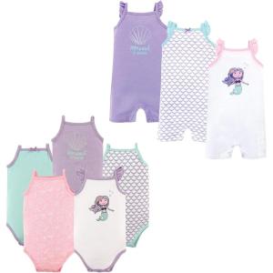image:imageHudson Baby babygirls Cotton Bodysuits and Rompers 8pieceMermaid
